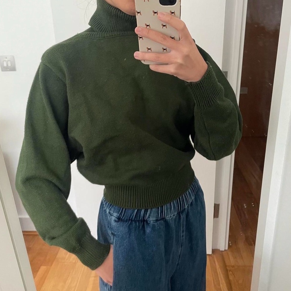 Zara Olive Green Turtleneck Sweater - Picture 4 of 6